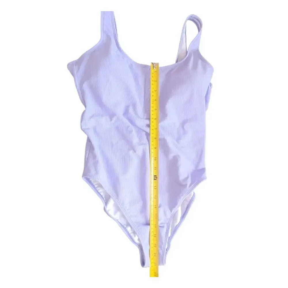 Sports Illustrated Textured One Piece Swimsuit L Light Blue NWT MSRP $120 Summer